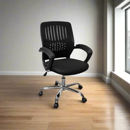 كرسى مكتب شبك، 85×60×55 سم – أسود