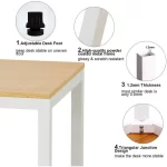 مكتب كمبيوتر من الخشب والمعدن طاولة كلاسيكية