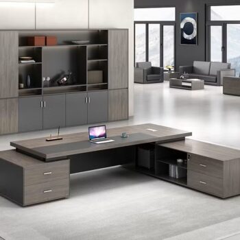 مكتب مدير مودرن – تصميم عصري مع وحدة تخزين مدمجة | مكتبي للاثاث المكتبي