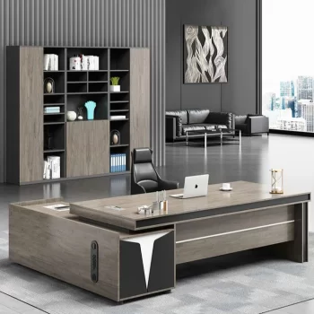 مكتب مدير مودرن – تصميم عصري مع وحدة تخزين مدمجة | مكتبي للاثاث المكتبي