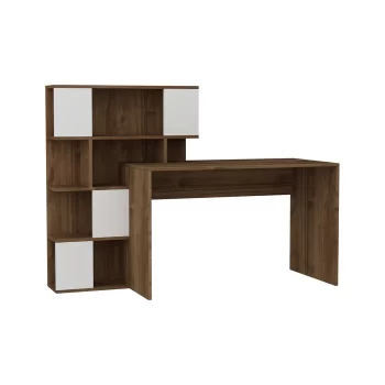 مكتب خشبي مودرن مع أرفف