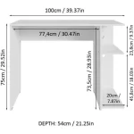 مكتب كمبيوتر للالعاب مع 2 ارفف، حامل شاشة كبير، خشبي،