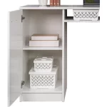 مكتب كمبيوتر خشب (3 أدراج و رف تخزين و ضلفة خشب )